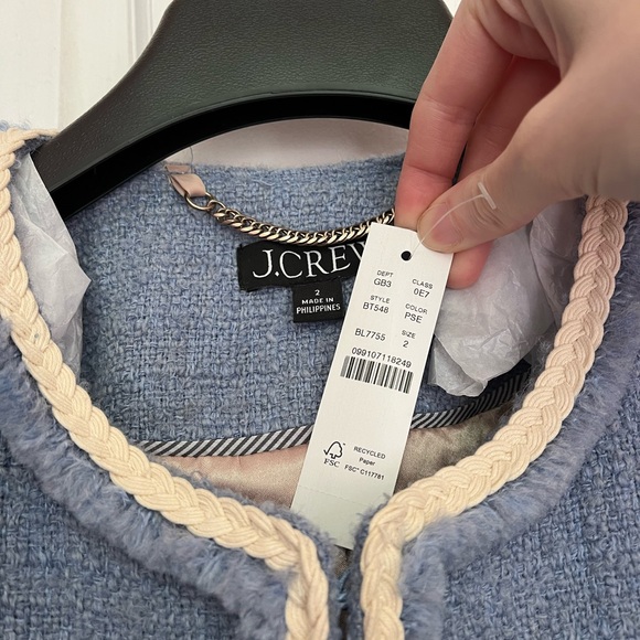 J. Crew Frances Lady Jacket in Maritime Tweed - Pale Seascape - Picture 4 of 7